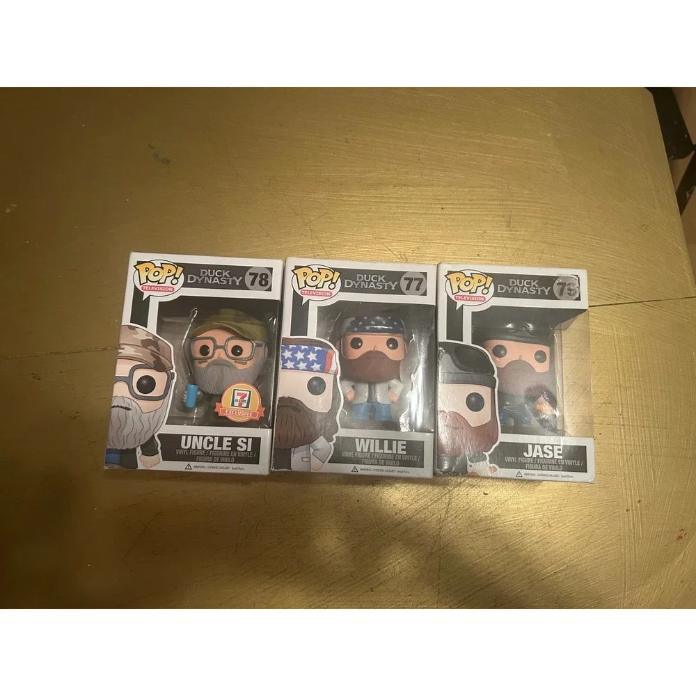 Funko Pop Duck Dynasty Set Willie 77 Uncle Si 78 7-Eleven Exclusive Jase 79 Lot